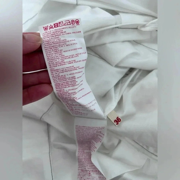 MARNI white 100% cotton Faux Wrap Pleated Peplum top IT 36 US 0 nwt - Picture 6 of 8